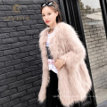 Exquisite womens winter real raccoon fur coat